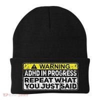 Adhd Funny Adhd In Progress Repeat What You Just Said Beanie thumb 0
