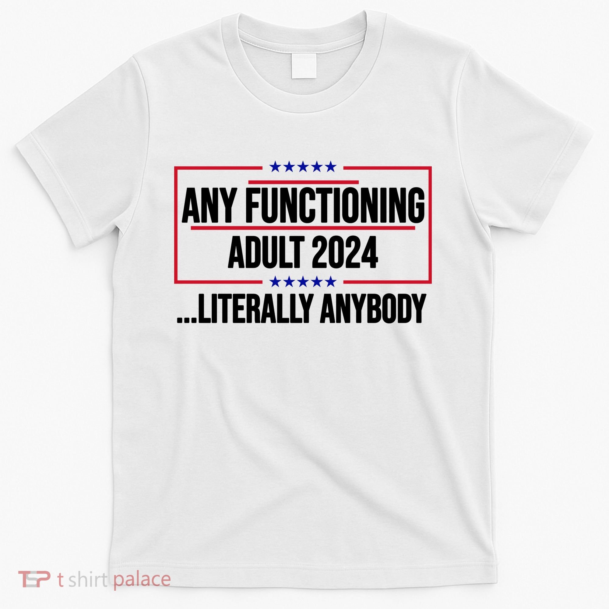 Any Functioning Adult 2024 Literally Anybody Funny Election T-Shirt