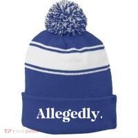 Allegedly Funny Attorney Stripe Pom Pom Beanie thumb 0