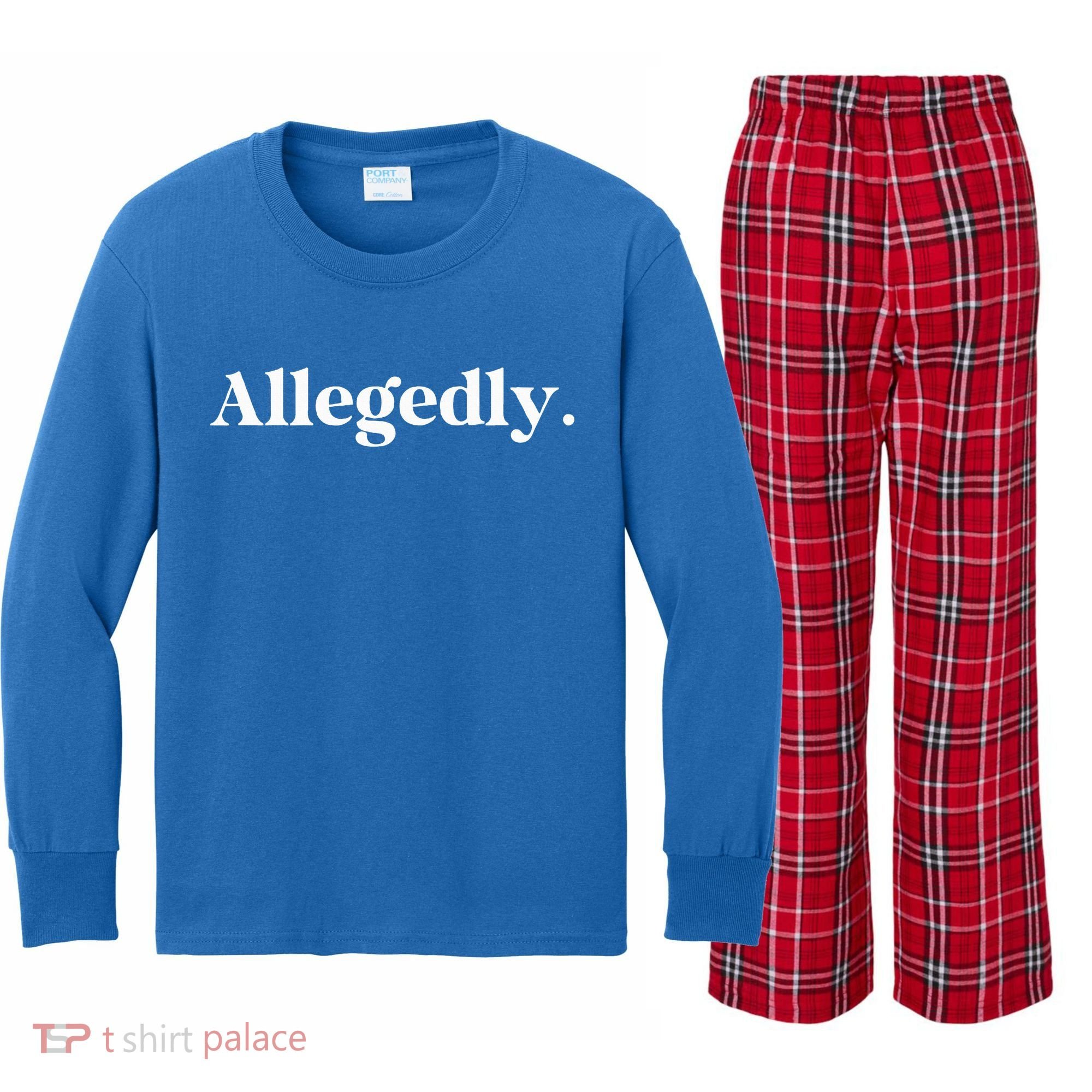 Allegedly Funny Attorney Kids Long Sleeve Plaid Pajama Set
