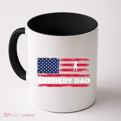 American Flag Archery Dad Father's Day Meaningful Gift Coffee Mug
