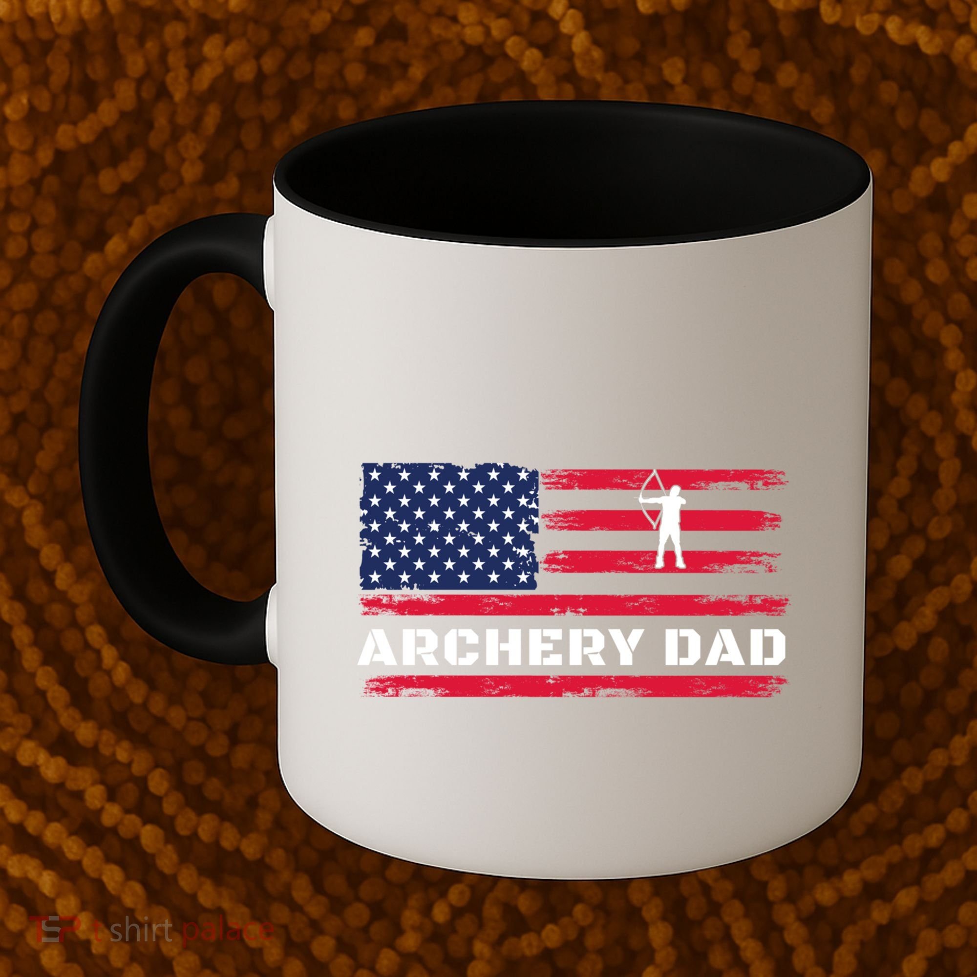 American Flag Archery Dad Father's Day Meaningful Gift Coffee Mug