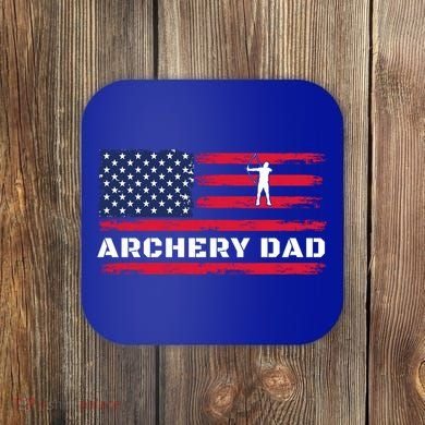 American Flag Archery Dad Father's Day Meaningful Gift Coaster