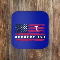 American Flag Archery Dad Father's Day Meaningful Gift Coaster thumb 0