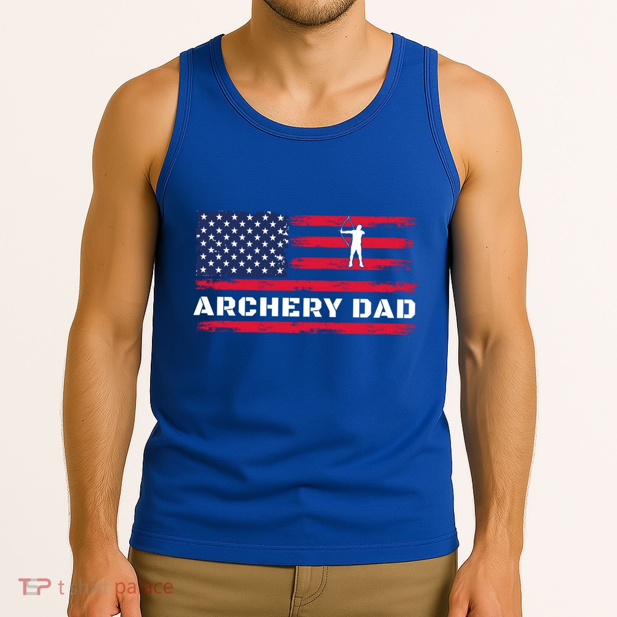 American Flag Archery Dad Father's Day Meaningful Gift Tank Top