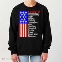 American Flag A Scout Is Trustworthy Friendly Courteous Women's Sweatshirt thumb 0