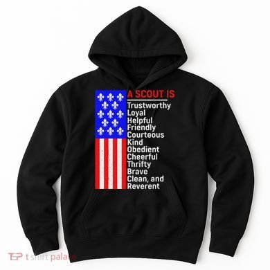 American Flag A Scout Is Trustworthy Friendly Courteous Hoodie