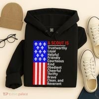 American Flag A Scout Is Trustworthy Friendly Courteous Hoodie thumb 4
