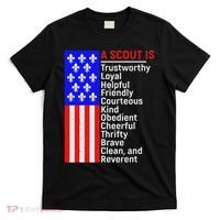 American Flag A Scout Is Trustworthy Friendly Courteous T-Shirt thumb 0