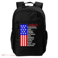 American Flag A Scout Is Trustworthy Friendly Courteous Backpack thumb 0