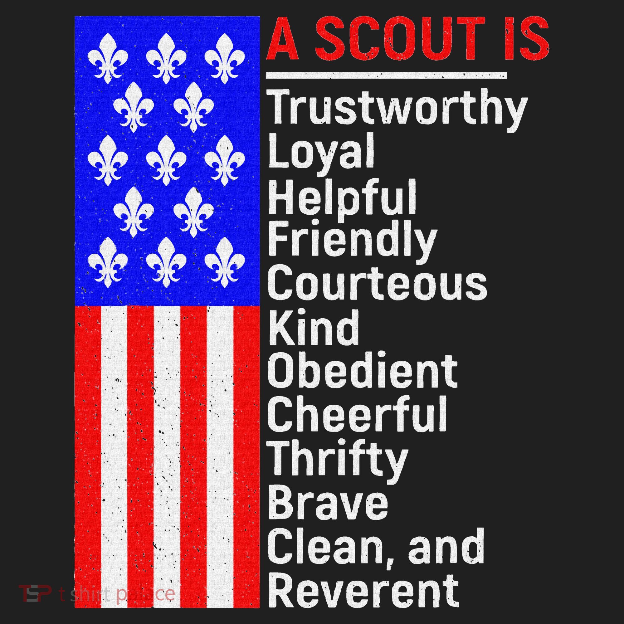 American Flag A Scout Is Trustworthy Friendly Courteous Beanie