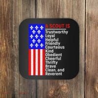 American Flag A Scout Is Trustworthy Friendly Courteous Coaster thumb 0