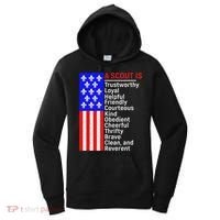 American Flag A Scout Is Trustworthy Friendly Courteous Women's Hoodie thumb 0