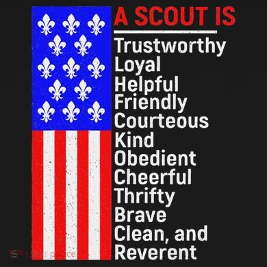 American Flag A Scout Is Trustworthy Friendly Courteous Tote Bag