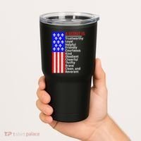 American Flag A Scout Is Trustworthy Friendly Courteous Tumbler thumb 2
