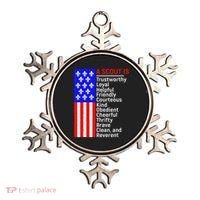 American Flag A Scout Is Trustworthy Friendly Courteous Ornament thumb 0