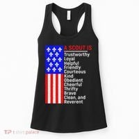 American Flag A Scout Is Trustworthy Friendly Courteous Women's Tank Top thumb 0