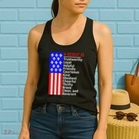 American Flag A Scout Is Trustworthy Friendly Courteous Women's Tank Top thumb 2