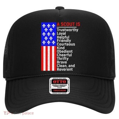 American Flag A Scout Is Trustworthy Friendly Courteous Hat