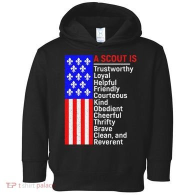 American Flag A Scout Is Trustworthy Friendly Courteous Toddler Hoodie