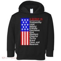 American Flag A Scout Is Trustworthy Friendly Courteous Toddler Hoodie thumb 0