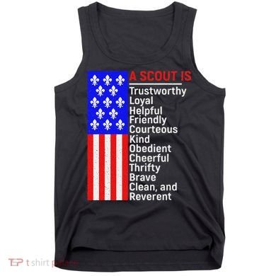 American Flag A Scout Is Trustworthy Friendly Courteous Tank Top