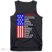 American Flag A Scout Is Trustworthy Friendly Courteous Tank Top thumb 0