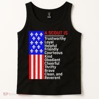 American Flag A Scout Is Trustworthy Friendly Courteous Tank Top thumb 2
