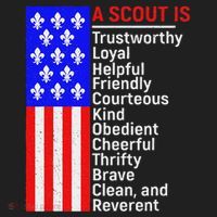 American Flag A Scout Is Trustworthy Friendly Courteous Golf Towel thumb 3
