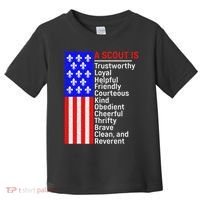 American Flag A Scout Is Trustworthy Friendly Courteous Toddler T-Shirt thumb 0