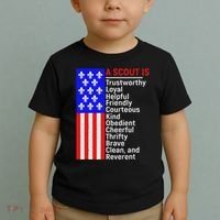 American Flag A Scout Is Trustworthy Friendly Courteous Toddler T-Shirt thumb 2