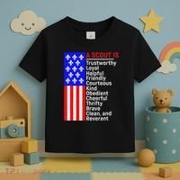 American Flag A Scout Is Trustworthy Friendly Courteous Toddler T-Shirt thumb 3