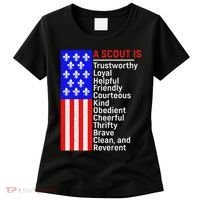 American Flag A Scout Is Trustworthy Friendly Courteous Women's T-Shirt thumb 0