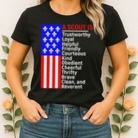 American Flag A Scout Is Trustworthy Friendly Courteous Women's T-Shirt thumb 2