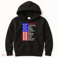 American Flag A Scout Is Trustworthy Friendly Courteous Kids Hoodie thumb 0