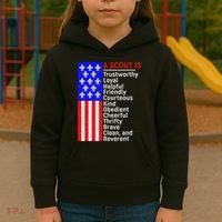 American Flag A Scout Is Trustworthy Friendly Courteous Kids Hoodie thumb 3
