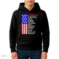 American Flag A Scout Is Trustworthy Friendly Courteous Kids Hoodie thumb 4