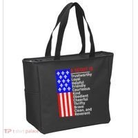 American Flag A Scout Is Trustworthy Friendly Courteous Tote Bag thumb 2