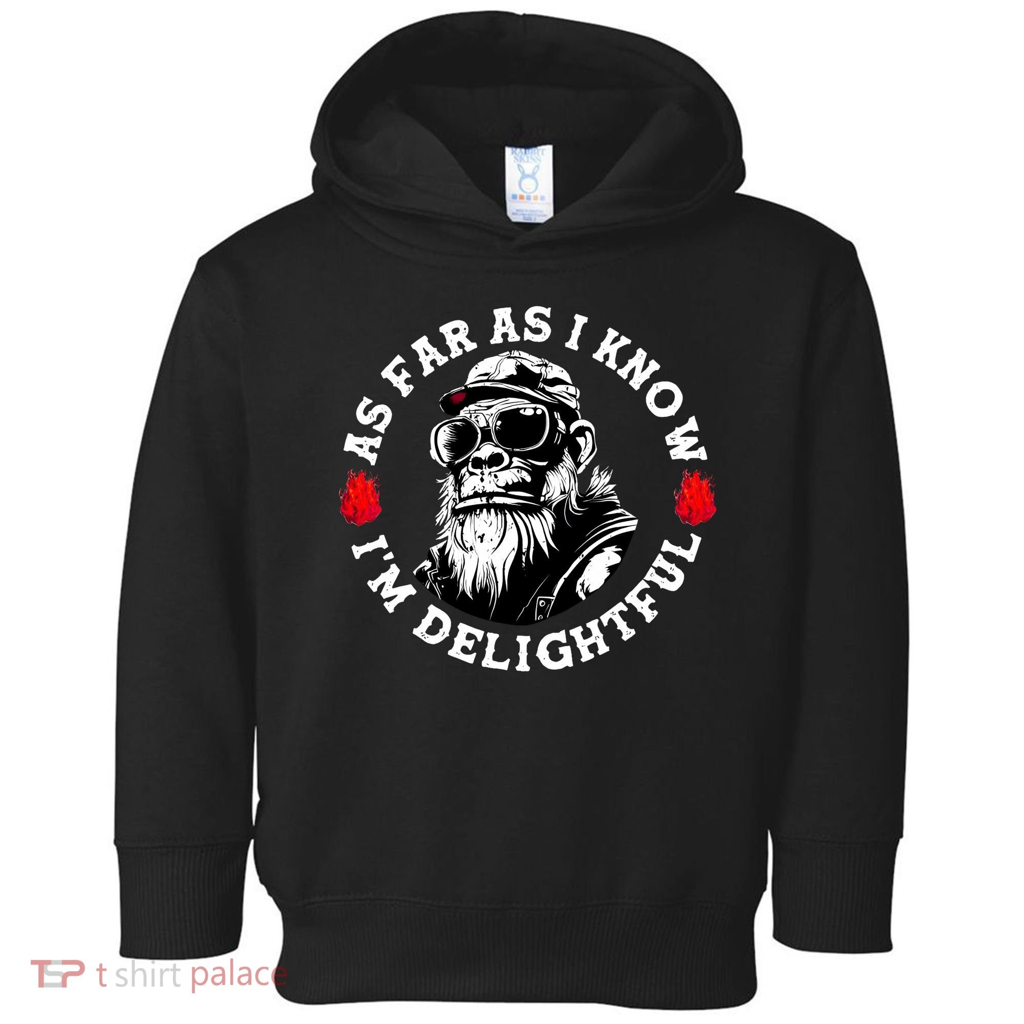 As Far As I Know I'M Delightful Monkey Saying Quote Toddler Hoodie