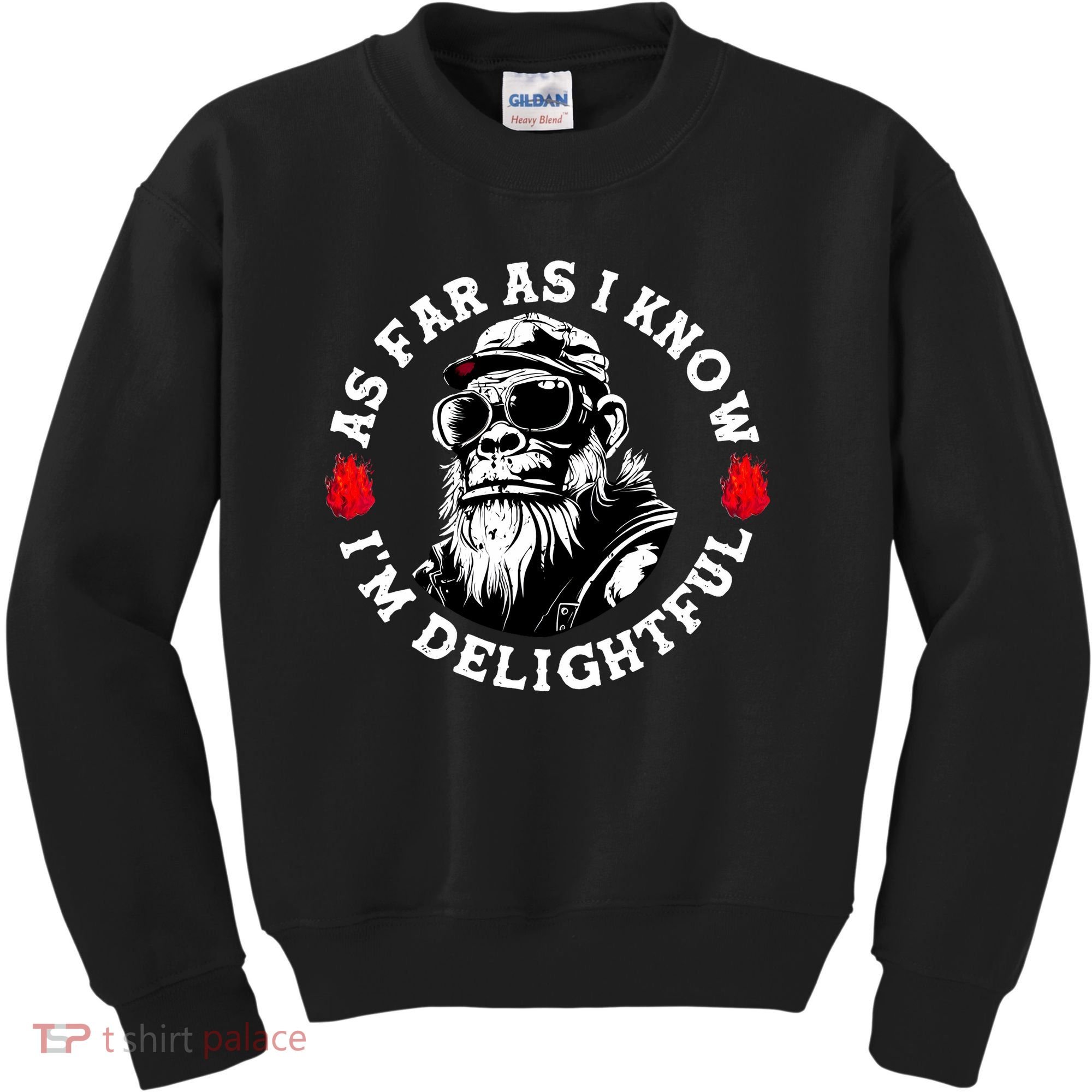 As Far As I Know I'M Delightful Monkey Saying Quote Kids Sweatshirt