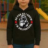 As Far As I Know I'M Delightful Monkey Saying Quote Kids Hoodie thumb 3