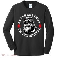 As Far As I Know I'M Delightful Monkey Saying Quote Kids Long Sleeve Shirt thumb 0