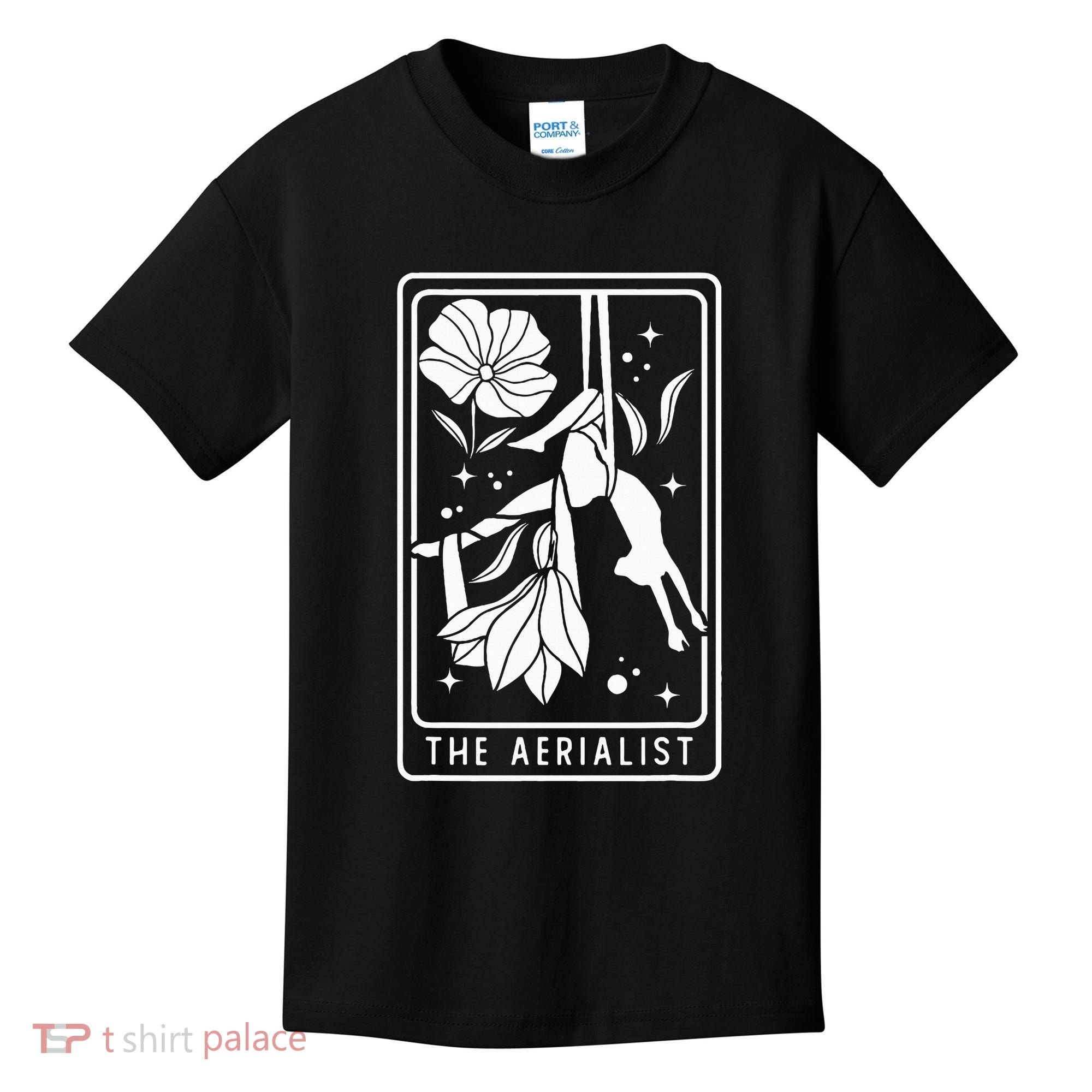 Aerialist Floral Acrobatics Dancer Aerial Silk Circus Sports Kids T-Shirt