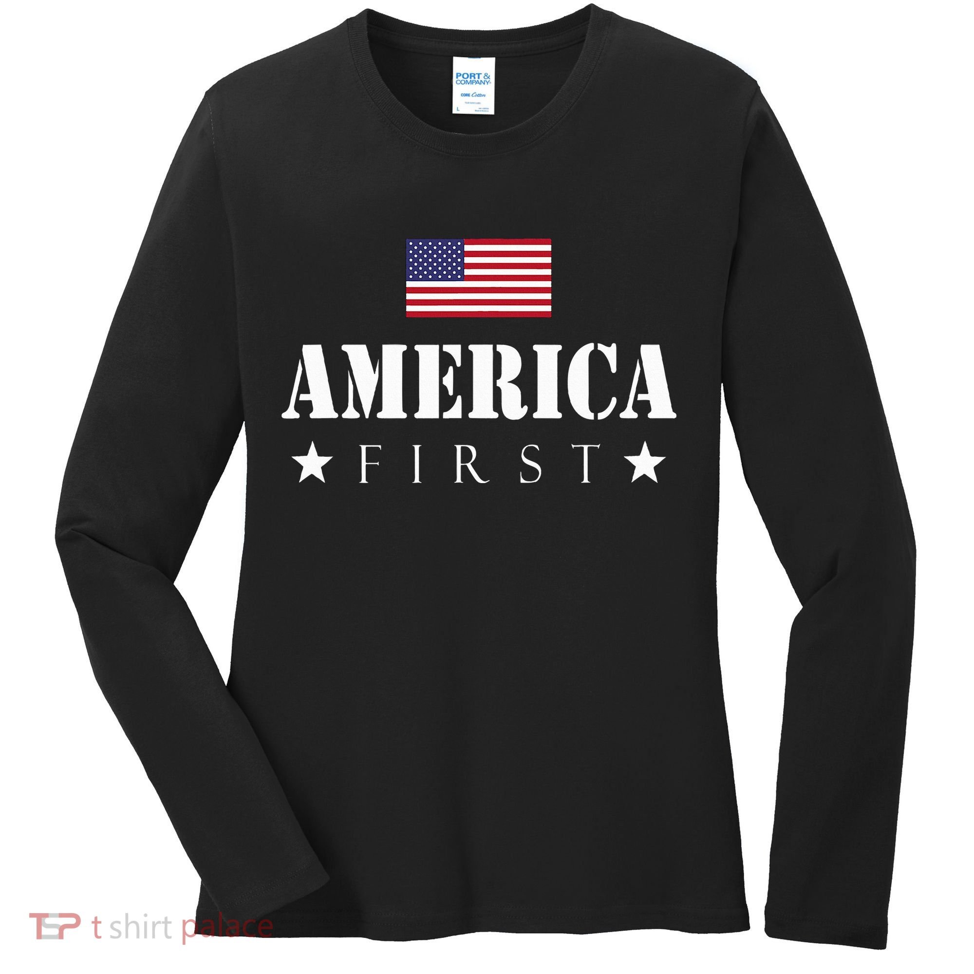 America First Americafirst Women's Long Sleeve Shirt