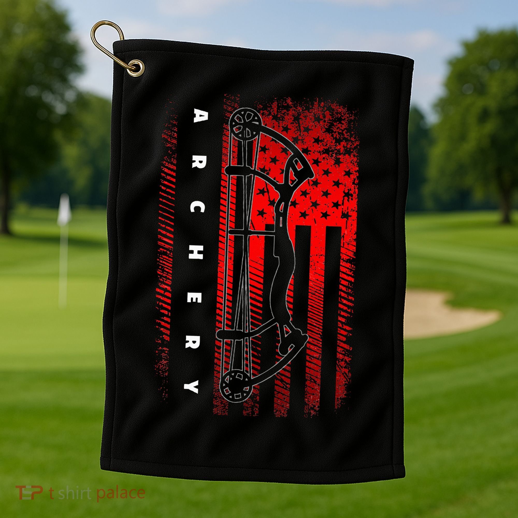 American Flag Archery Golf Towel