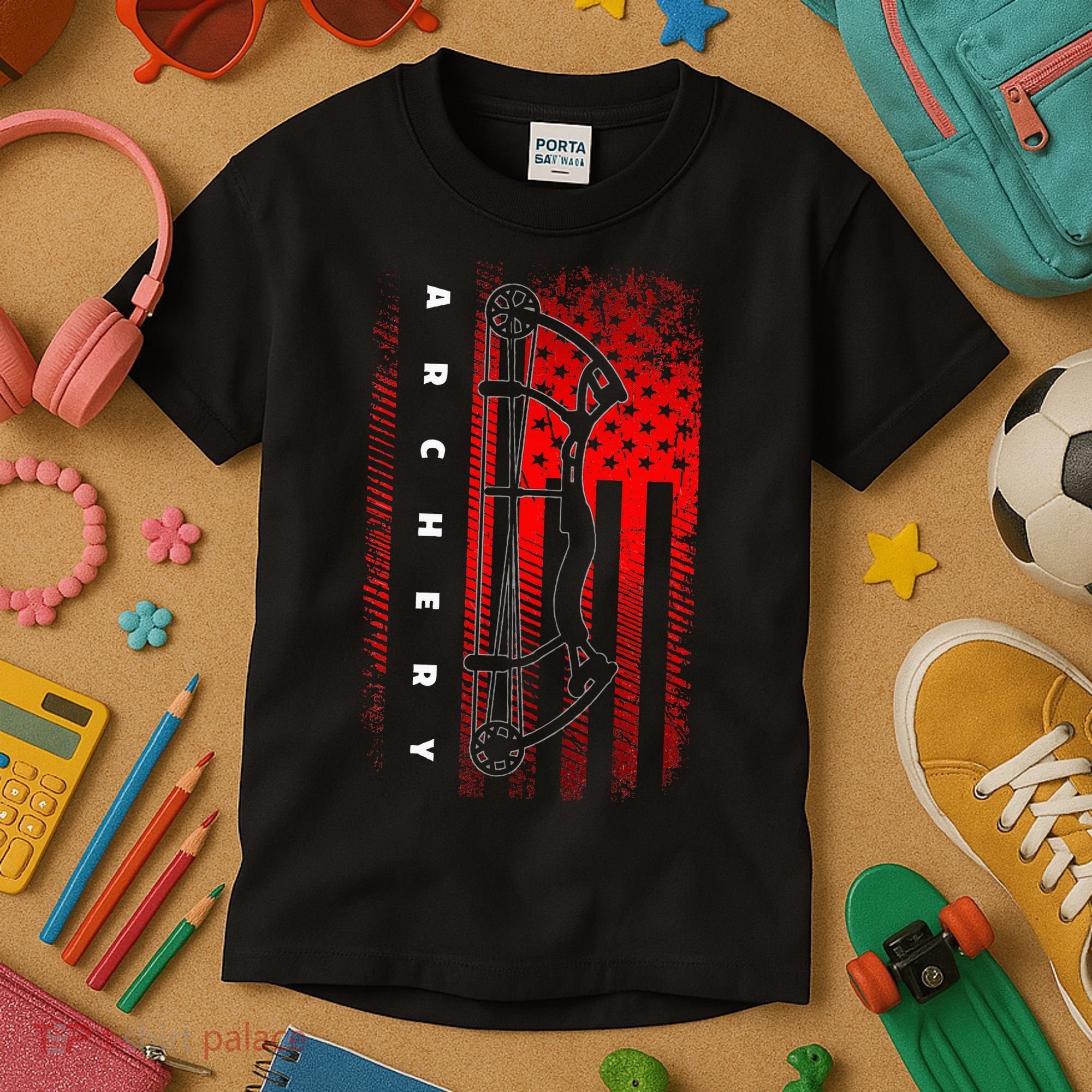 American Flag Archery Kids T-Shirt