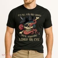 All Fun And Games Until Someone Loses An Eye Funny Pirate Cooling Performance Crew T-Shirt thumb 2