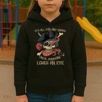All Fun And Games Until Someone Loses An Eye Funny Pirate Kids Hoodie thumb 3