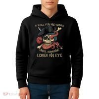 All Fun And Games Until Someone Loses An Eye Funny Pirate Kids Hoodie thumb 4