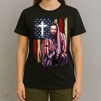 American Flag And Jesus Happy Independence Day 4th Of July T-Shirt thumb 4